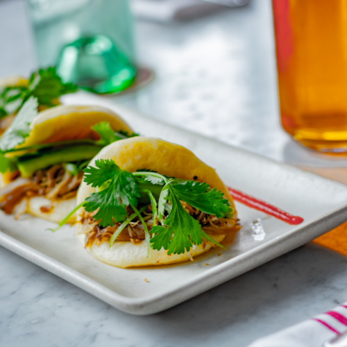 Tacos with parsley decoration, closeup